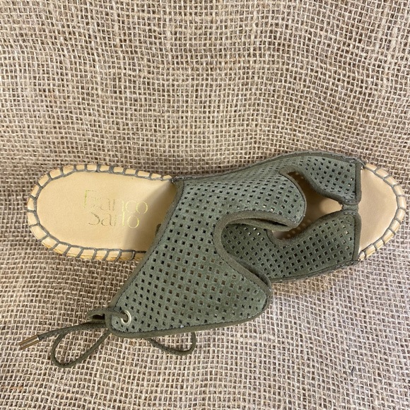 🛑SOLD🛑Espadrilles Franco Sarto sandals wedges olive ankle strap women’s sz 8 M - Picture 8 of 10